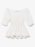 Still Life image of Square Neck Poplin Top in OFF WHITE