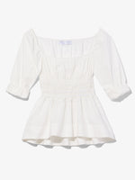 Still Life image of Square Neck Poplin Top in OFF WHITE