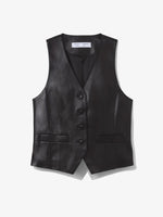 Still Life image of Leather Vest in BLACK