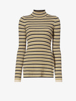 Still Life image of Stripe Knit Turtleneck in CREAM MULTI