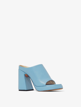 3/4 Front image of Forma Platform Sandals in Light/Pastel Blue