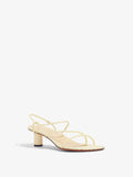 3/4 Front image of Sculpt Sandals in Light/Pastel Yellow