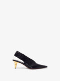 Front image of Spike Slingback Pumps in BLACK