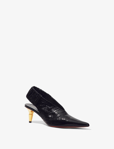 3/4 Front image of Spike Slingback Pumps in BLACK