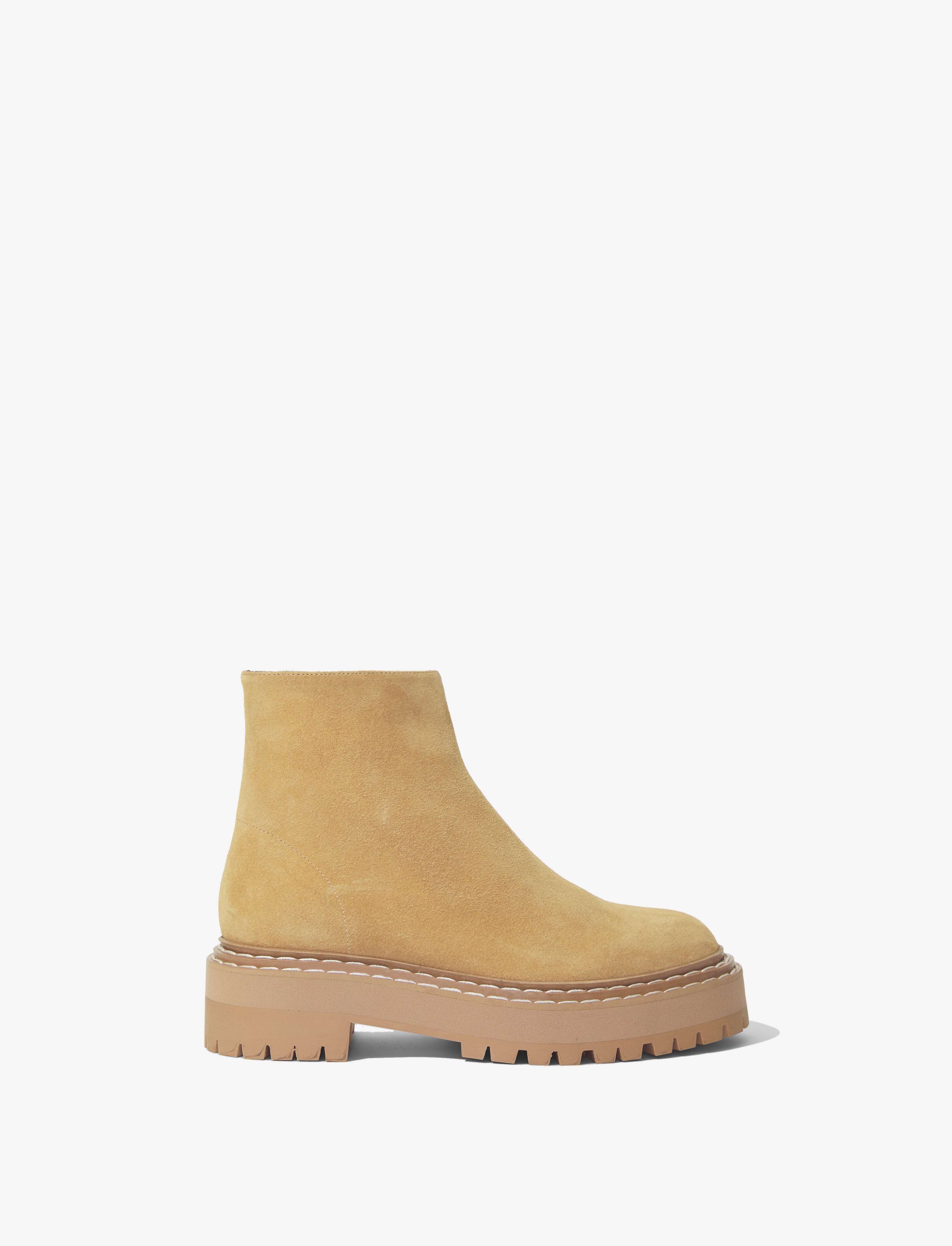 Proenza Schouler Lug Sole Platform Boots in Suede Cream Proenza Schouler Official Site