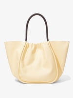 Back image of XL Ruched Tote in PALE YELLOW