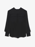 Still Life image of Sheer Pleated Flou Top in BLACK