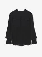 Still Life image of Sheer Pleated Flou Top in BLACK