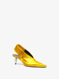 3/4 Front image of Spike Slingback Pumps in Gold