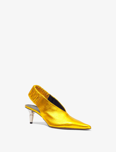 3/4 Front image of Spike Slingback Pumps in Gold