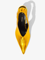 Aerial image of Spike Slingback Pumps in Gold