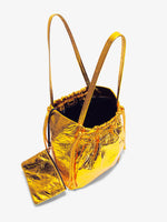 Aerial image of Metallic Drawstring Tote in GOLD