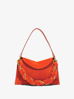 Front image of Suede Braid Bag in TOMATO