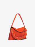 Side image of Suede Braid Bag in TOMATO