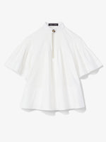 Still Life image of Poplin Pintuck Top in WHITE