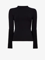 Still Life image of Matte Viscose Knit Fringe Sweater in BLACK