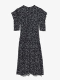 Flat image of Printed Crepe De Chine Dress in black/white multi