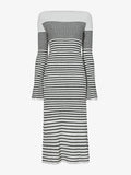 Flat image of Boucle Mini Stripe Knit Dress in off white multi