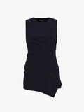 Flat image of Matte Viscose Crepe Spiral Top in navy