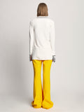 Back image of model wearing Bi-Stretch Crepe Pants in lemon