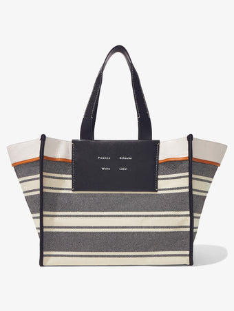 Front image of XL Morris Canvas Tote in ECRU/BLACK