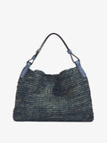 Front image of Minetta Raffia Bag in dove grey