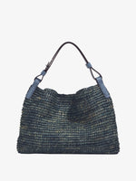 Front image of Minetta Raffia Bag in dove grey