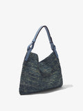 Side image of Minetta Raffia Bag in dove grey