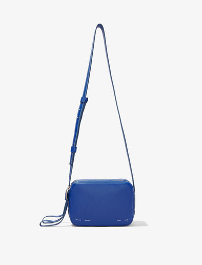 Front image of Watts Leather Camera Bag in cobalt