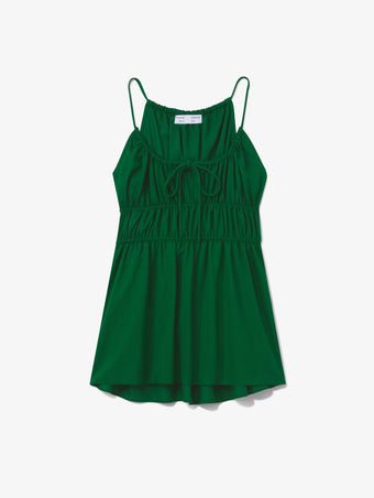 Flat image of Drapey Suiting Ruched Top in green