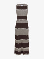 Flat image of Mini Stripe Sleeveless Knit Dress in dark brown/off white