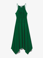 Flat image of Drapey Suiting Ruched Dress in green