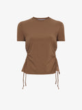 Flat image of Side Slit T-Shirt in coffee