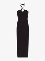 Flat image of Halter Knit Jersey Dress in black