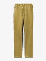 Flat image of Leather Straight Pant in sulphur