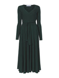 Flat image of Matte Crepe Wrap Dress in pine