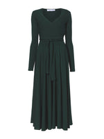 Flat image of Matte Crepe Wrap Dress in pine