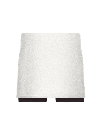 Flat image of Boucle Tweed Skirt in off white