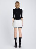 Back image of model wearing Boucle Tweed Skirt in off white