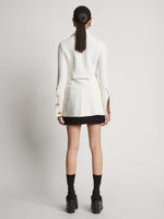 Back image of model in Boucle Tweed Jacket in Off White