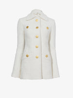 Flat image of Boucle Tweed Jacket in Off White