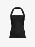 Flat image of Viscose Knit Halter Top in black