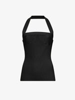 Flat image of Viscose Knit Halter Top in black