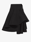 Flat image of Technical Nylon Wrap Skirt in black