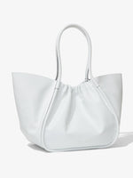 Side image of XL Ruched Tote in OPTIC WHITE