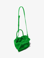 Interior image of Small Ruched Crossbody Tote in BOTTLE GREEN