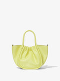 Front image of Small Ruched Crossbody Tote in LEMONGRASS