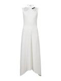 Flat image of Matte Viscose Crepe Dress in white