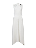 Flat image of Matte Viscose Crepe Dress in white