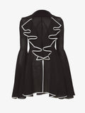 Flat image of Solid Mesh Ruffle Shirt in black